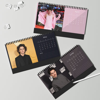 Timothée Chalamet 2026 Desk Calendar | Premium Spiral Bound Celebrity Photo Calendar | Collectible Fan Gift | Stylish Desk & Office Décor