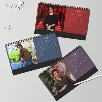 Timothee Chalamet 2026 Desk Calendar | Stylish Celebrity Photo Calendar | Star Fan Gift