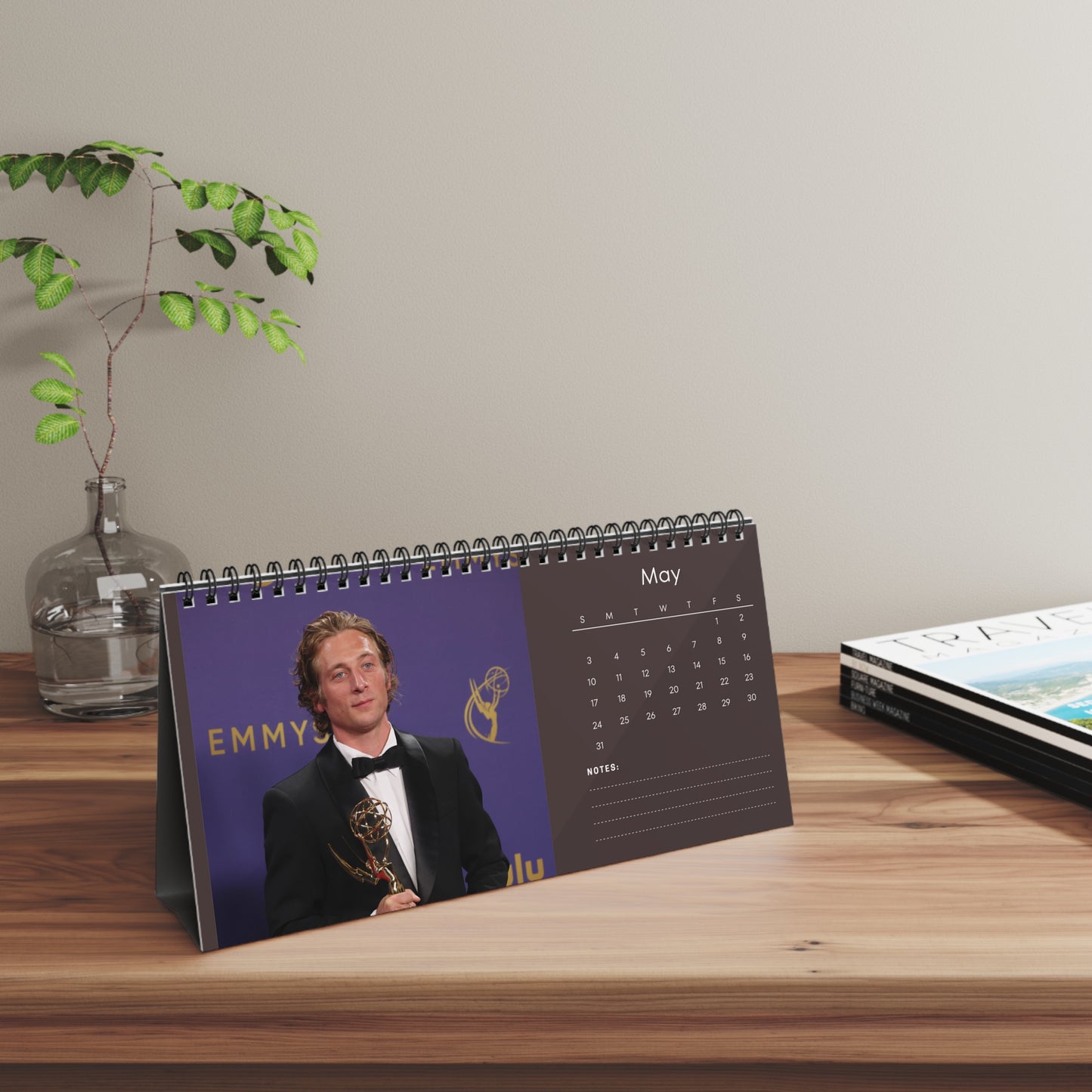 Jeremy Allen White 2026 Desk Calendar | Premium Spiral Bound Celebrity Photo Calendar | Collectible Fan Gift | Stylish Desk & Office Décor
