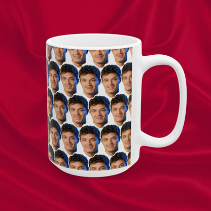 Lando Norris Face Pattern Ceramic Mug | Unique Gift for Lando Norris Fans