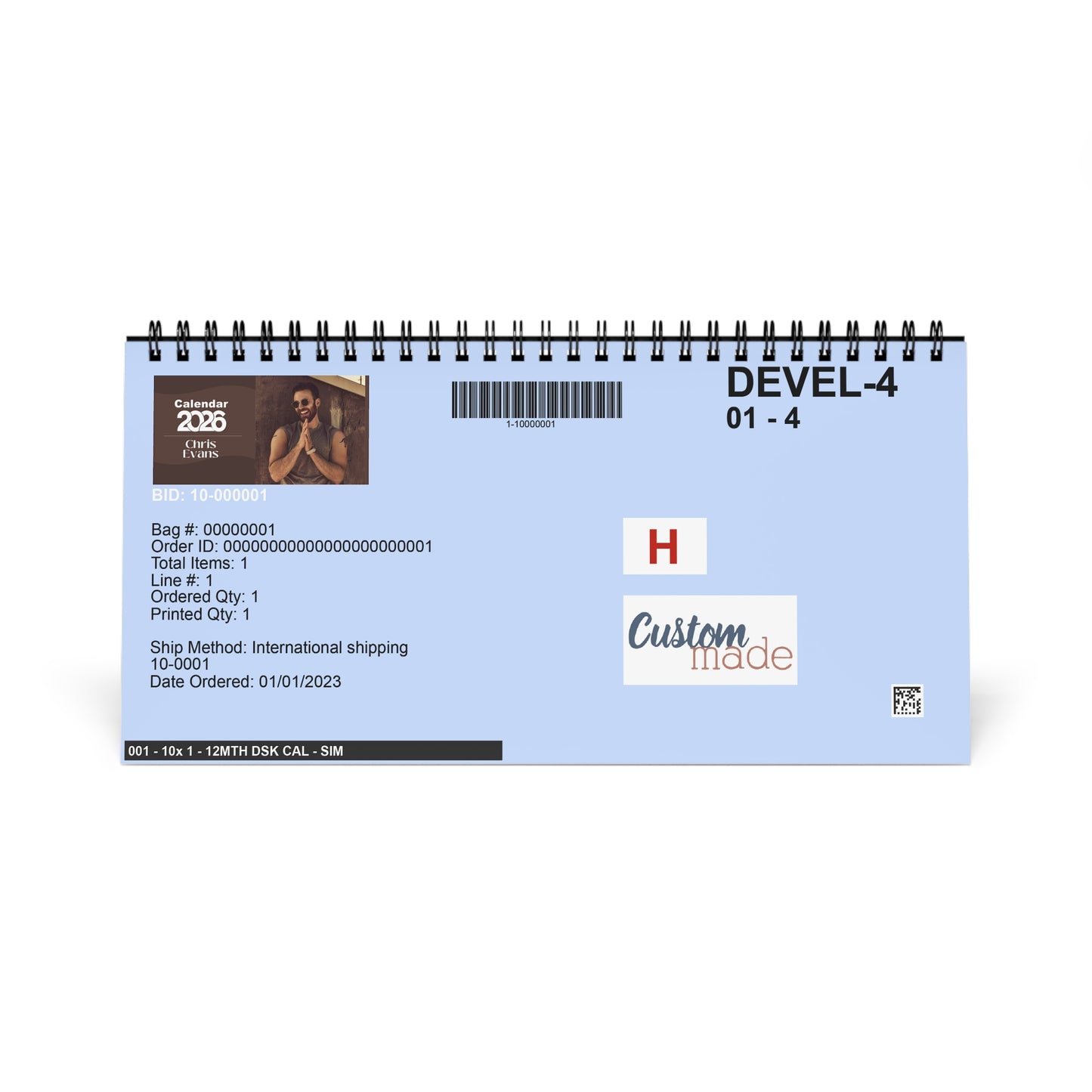 Chris Evans 2026 Desk Calendar | Premium Spiral Bound Celebrity Photo Calendar | Collectible Fan Gift | Stylish Desk & Office Décor