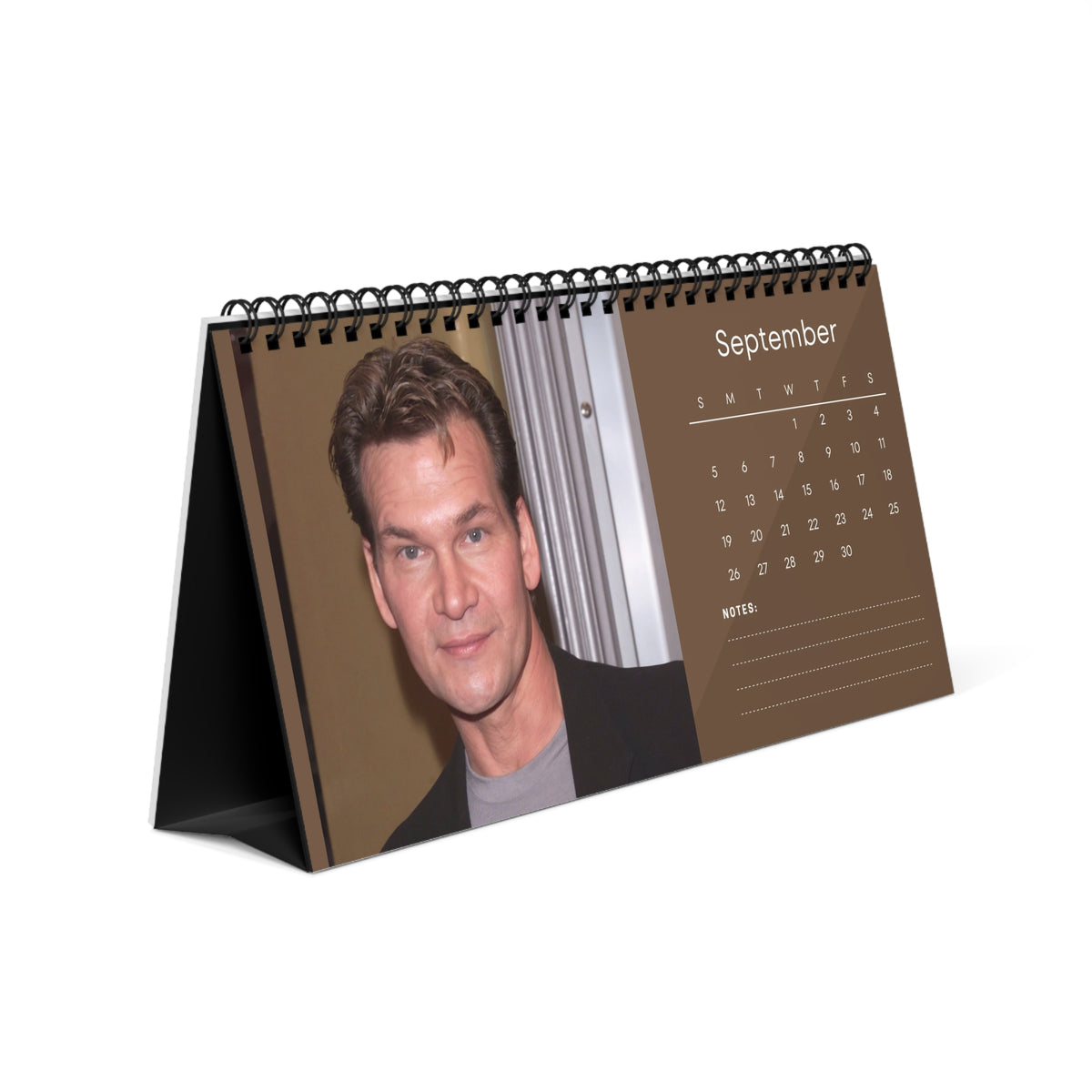 Patrick Swayze 2027 Desk Calendar | Spiral Bound Photo Calendar | Fan Gift