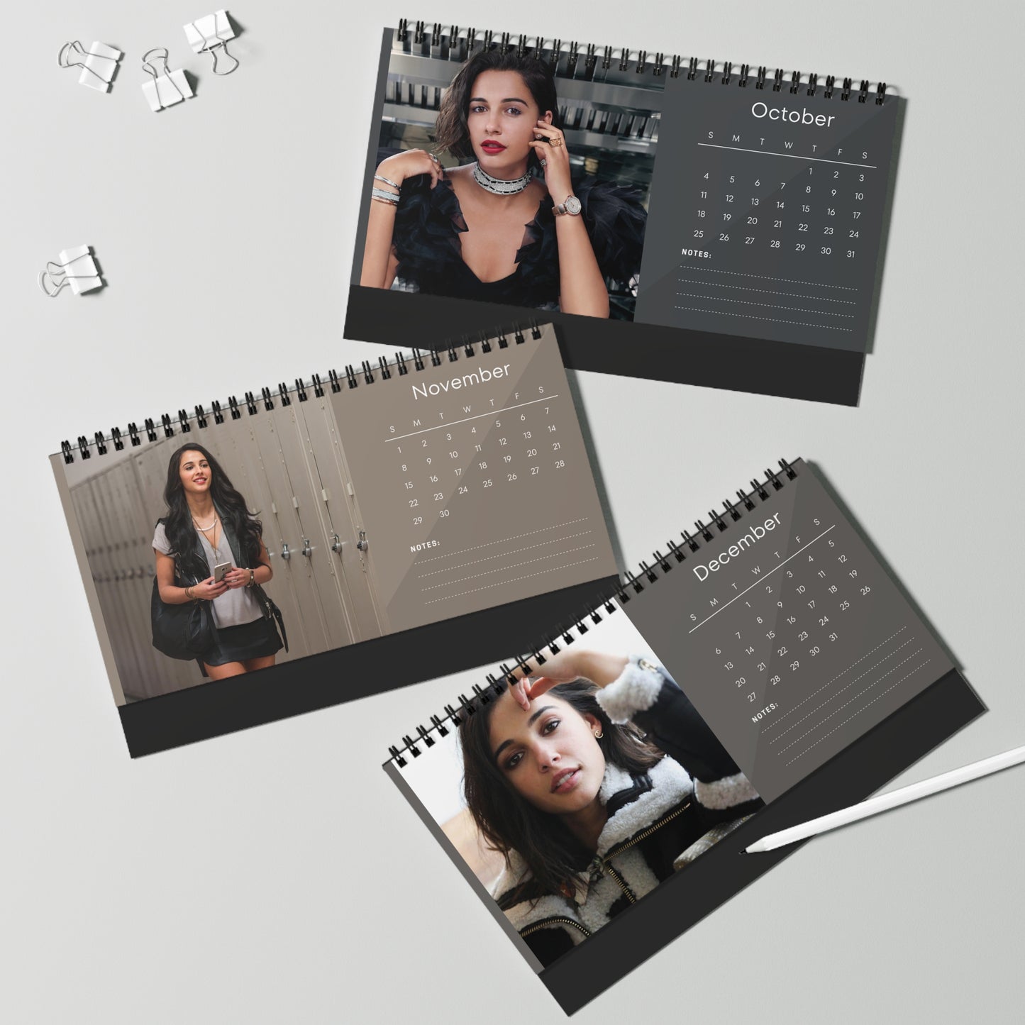 Naomi Scott 2026 Desk Calendar | Celebrity Spiral Bound Photo Calendar | Fan Collectible Gift | Stylish Desk & Office Décor