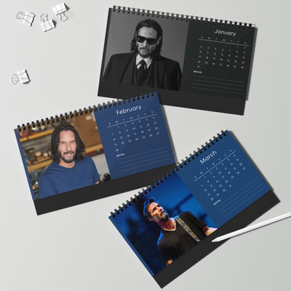 Keanu Reeves 2027 Desk Calendar Vol 3 | Spiral Bound Photo Calendar | Fan Gift