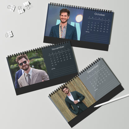 Andrew Garfield 2026 Desk Calendar | Premium Spiral Bound Celebrity Photo Calendar | High Quality Collectible Gift for Fans & Desk Décor