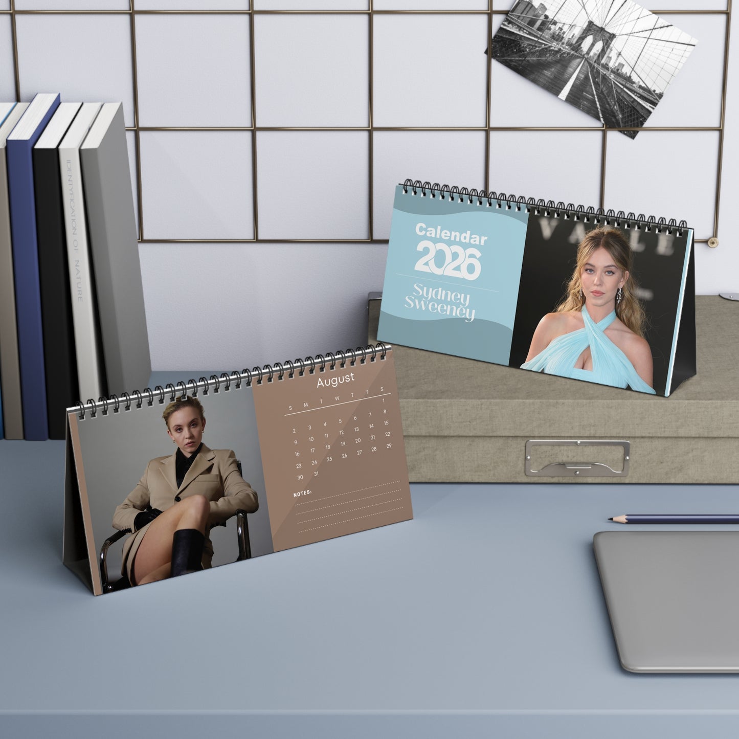 Sydney Sweeney 2026 Desk Calendar | Premium Spiral Bound Celebrity Photo Calendar | Collectible Fan Gift | Stylish Desk & Office Décor