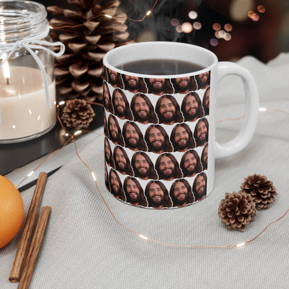 Jared Leto Face Pattern Ceramic Mug | Unique Gift for Jared Leto Fans