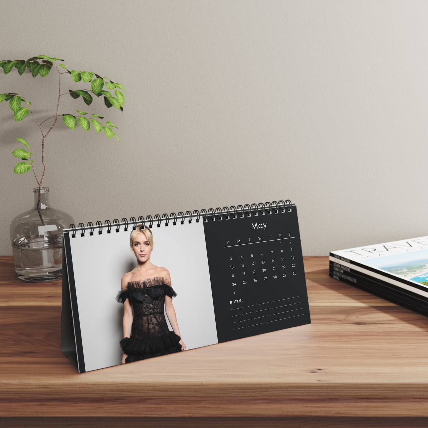 Kiernan Shipka 2026 Desk Calendar | Actress Gift | Chilling Adventures of Sabrina | Mad Men Star | Monthly Planner | Office Decor