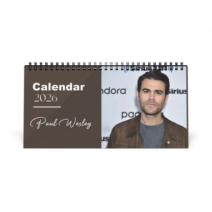 Paul Wesley 2026 Desk Calendar |Premium Spiral Bound Celebrity Photo Calendar | Perfect Fan Gift & Desk Décor