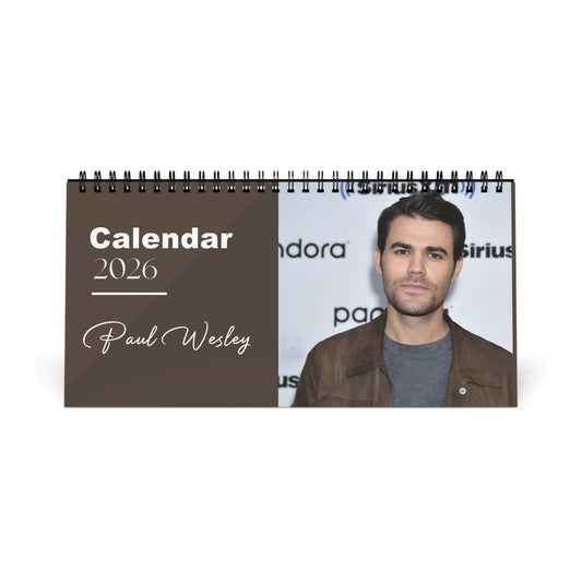 Paul Wesley 2026 Desk Calendar |Premium Spiral Bound Celebrity Photo Calendar | Perfect Fan Gift & Desk Décor