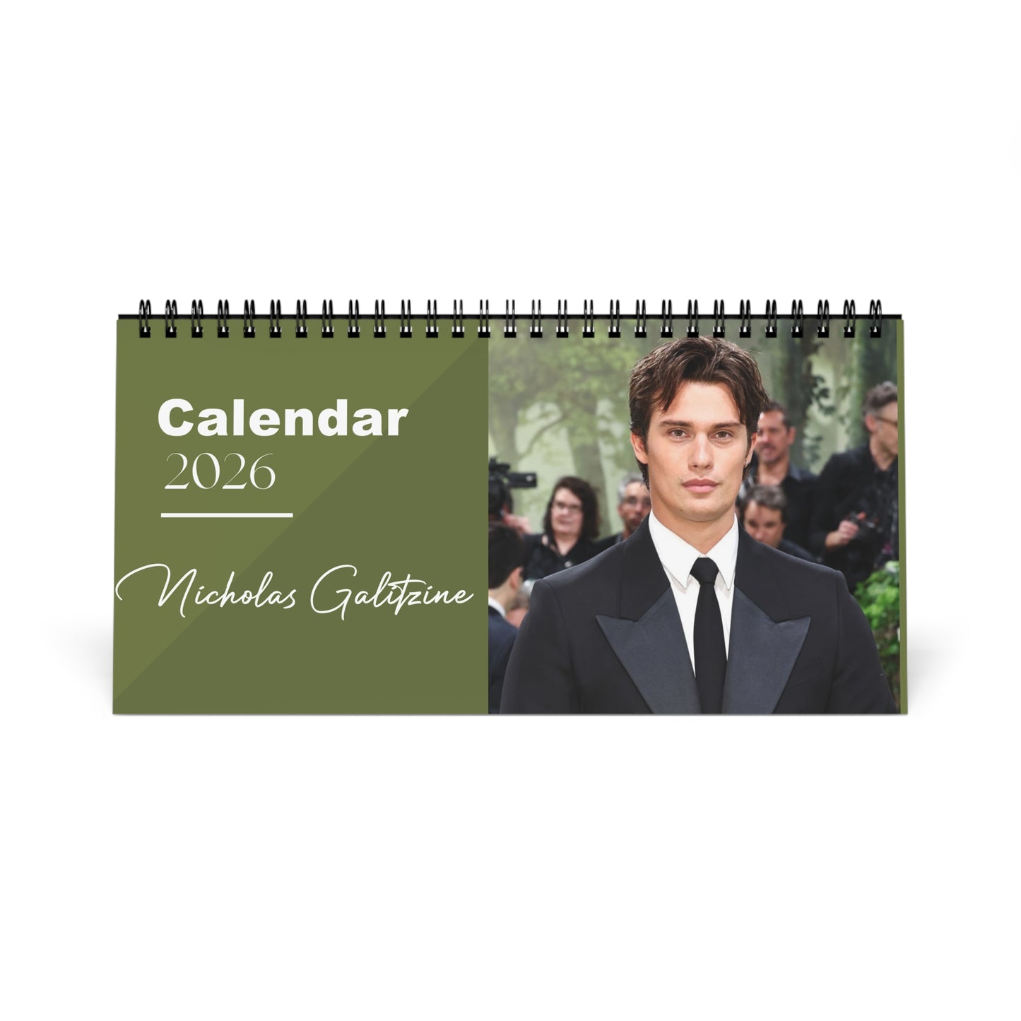 Nicholas Galitzine 2026 Desk Calendar | Premium Spiral Bound Celebrity Photo Calendar | High-Quality Fan Gift & Desk Décor