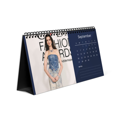Anne Hathaway 2026 Desk Calendar | Premium Celebrity Photo Calendar | Elegant Collectible Gift for Fans | Stylish Spiral Bound Desk Décor