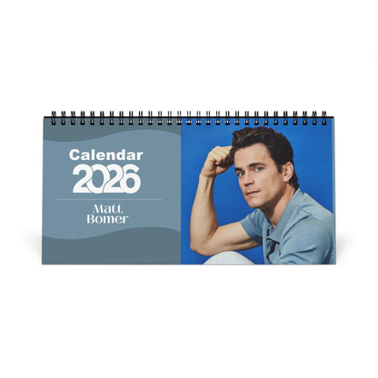 Matt Bomer 2026 Desk Calendar | Premium Spiral Bound Celebrity Photo Calendar | Collectible Fan Gift | Stylish Desk & Office Décor