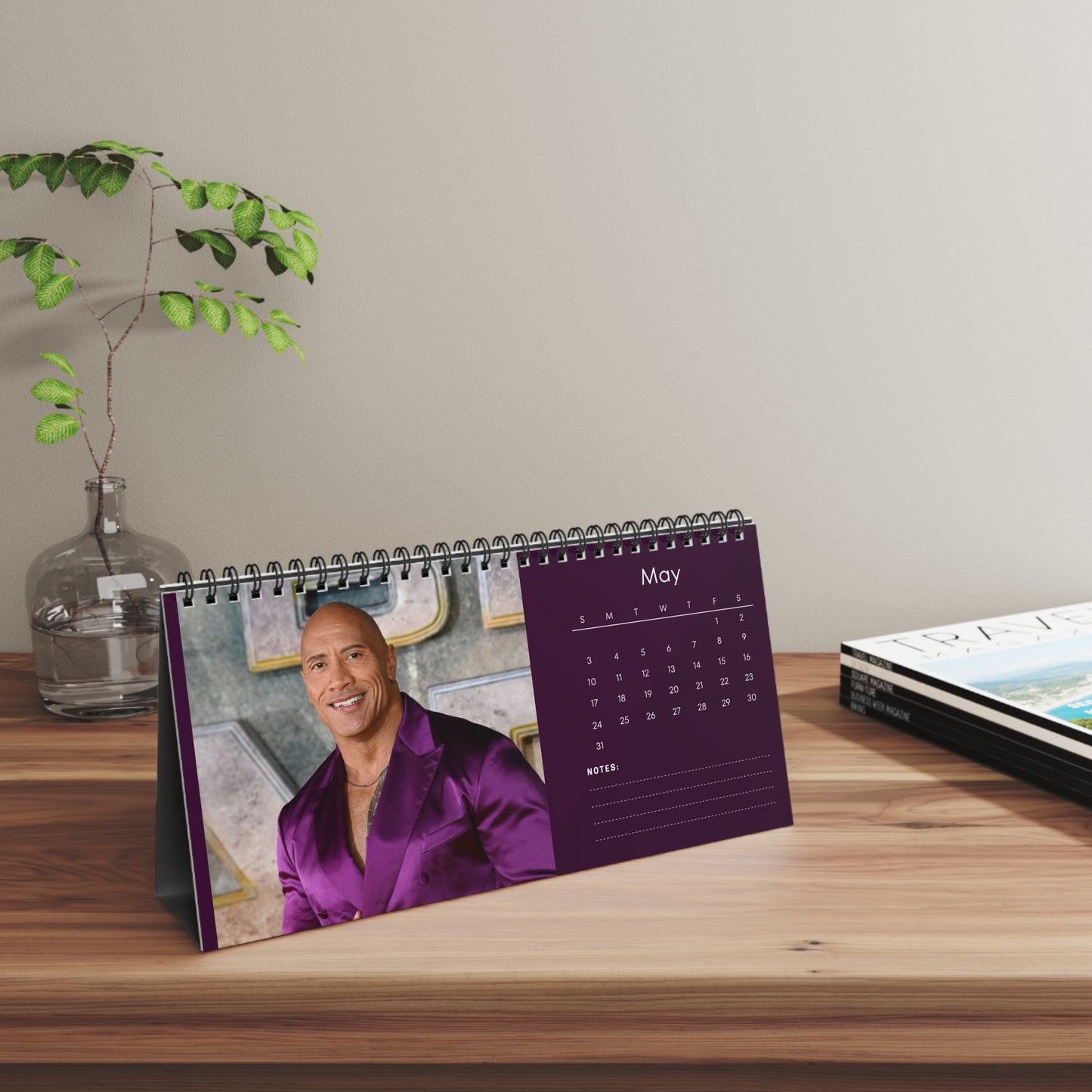 Dwayne Johnson 2026 Desk Calendar | The Rock  | Dwayne Johnson Calendar | Movie Decor