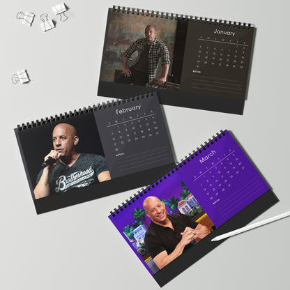 Vin Diesel 2027 Desk Calendar | Spiral Bound Photo Calendar | Fan Gift