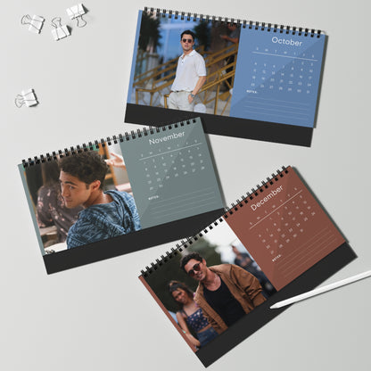 Darren Barnet 2026 Desk Calendar | Celebrity Spiral Bound Photo Calendar | Fan Collectible Gift | Stylish Desk & Office Décor
