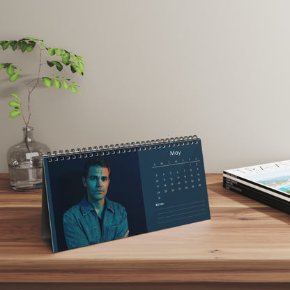 Paul Wesley 2026 Desk Calendar | Celebrity Spiral Bound Photo Calendar | Fan Collectible Gift | Stylish Desk & Office Décor