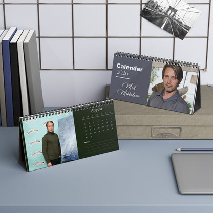 Mads Mikkelsen 2026 Desk Calendar | Premium Spiral Bound Celebrity Photo Calendar | High-Quality Fan Gift & Desk Décor