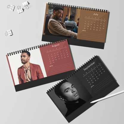 Regé-Jean Page 2026 Desk Calendar | Celebrity Spiral Bound Photo Calendar | Fan Collectible Gift | Stylish Desk & Office Décor
