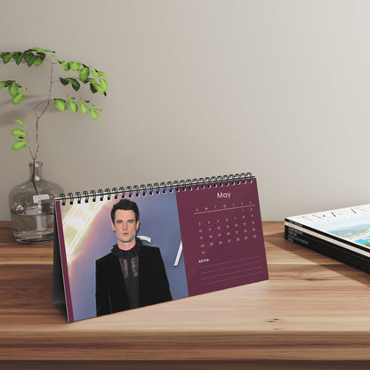 Tom Sturridge 2026 Desk Calendar | Celebrity Spiral Bound Photo Calendar | Fan Collectible Gift | Stylish Desk & Office Décor