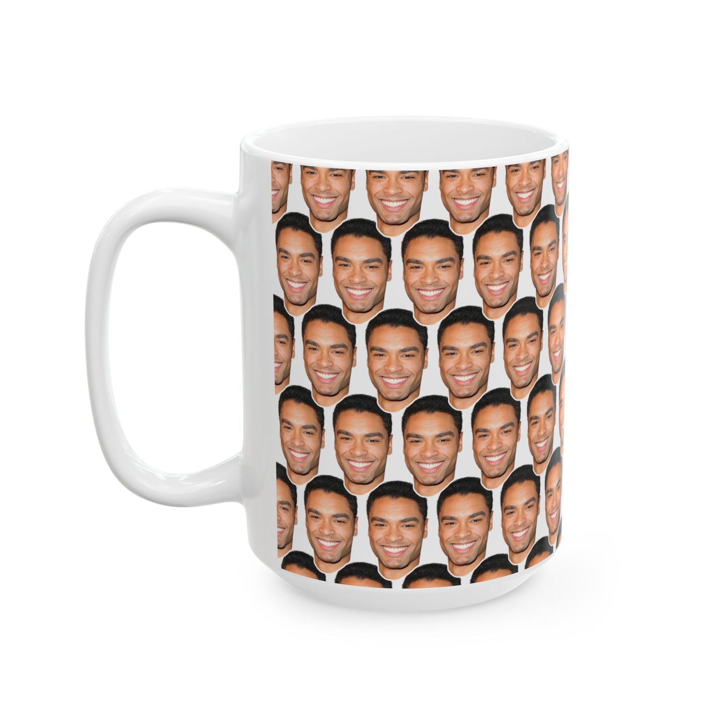 Regé-Jean Page Face Pattern Ceramic Mug | Unique Gift for Regé-Jean Page Fans