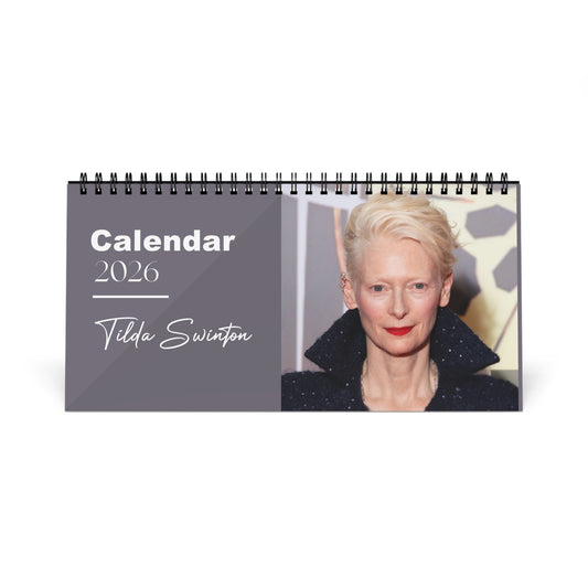 Tilda Swinton 2026 Desk Calendar | Premium Spiral Bound Celebrity Photo Calendar | High-Quality Fan Gift & Desk Décor