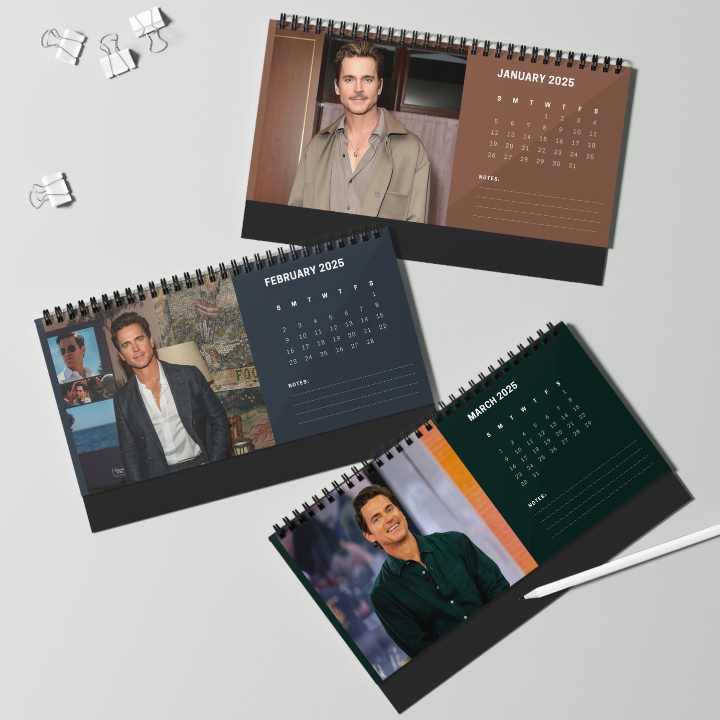 Matt Bomer 2025 Desk Calendar | Matt Bomer Calendar | Fan Gift