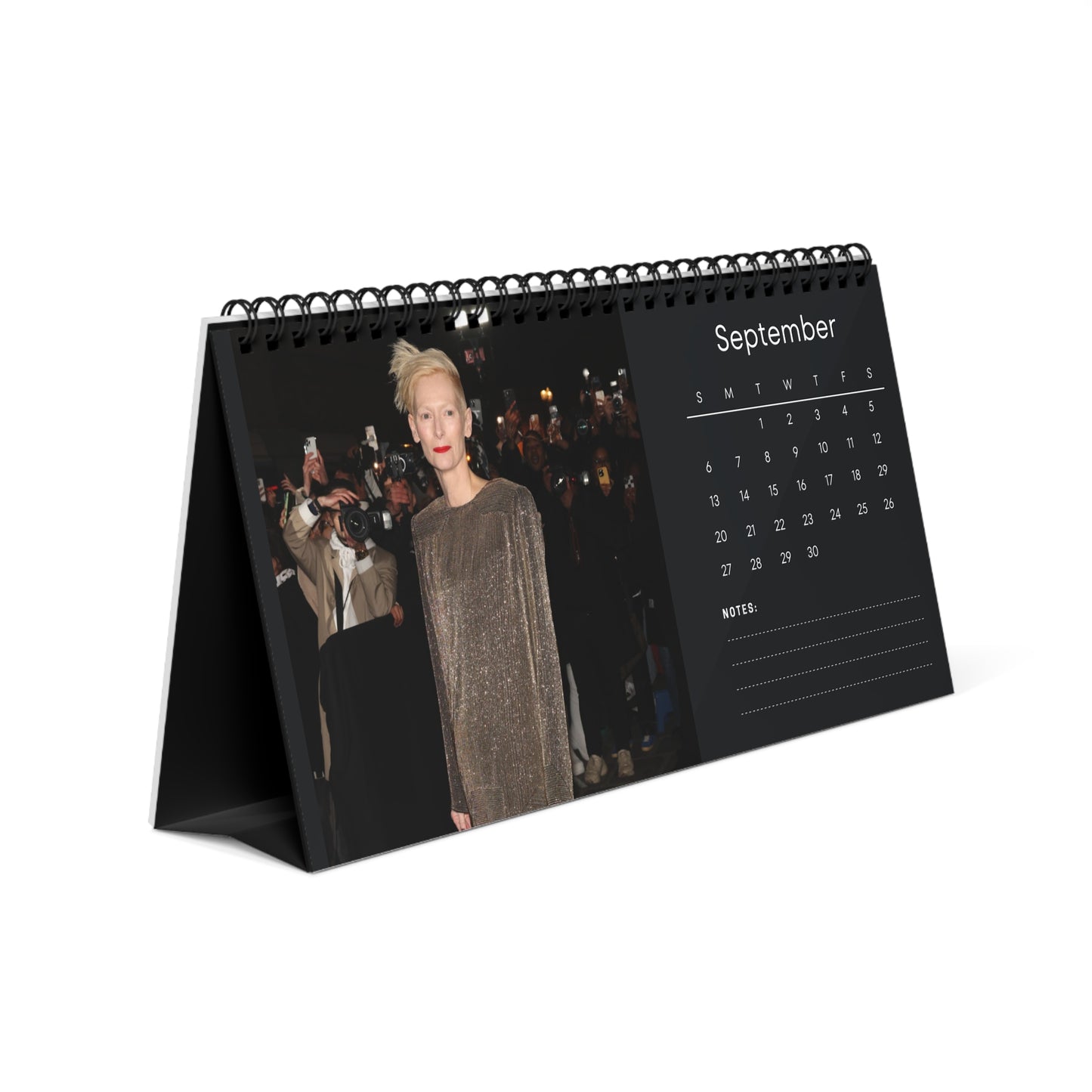 Tilda Swinton 2026 Desk Calendar | Premium Spiral Bound Celebrity Photo Calendar | High-Quality Fan Gift & Desk Décor