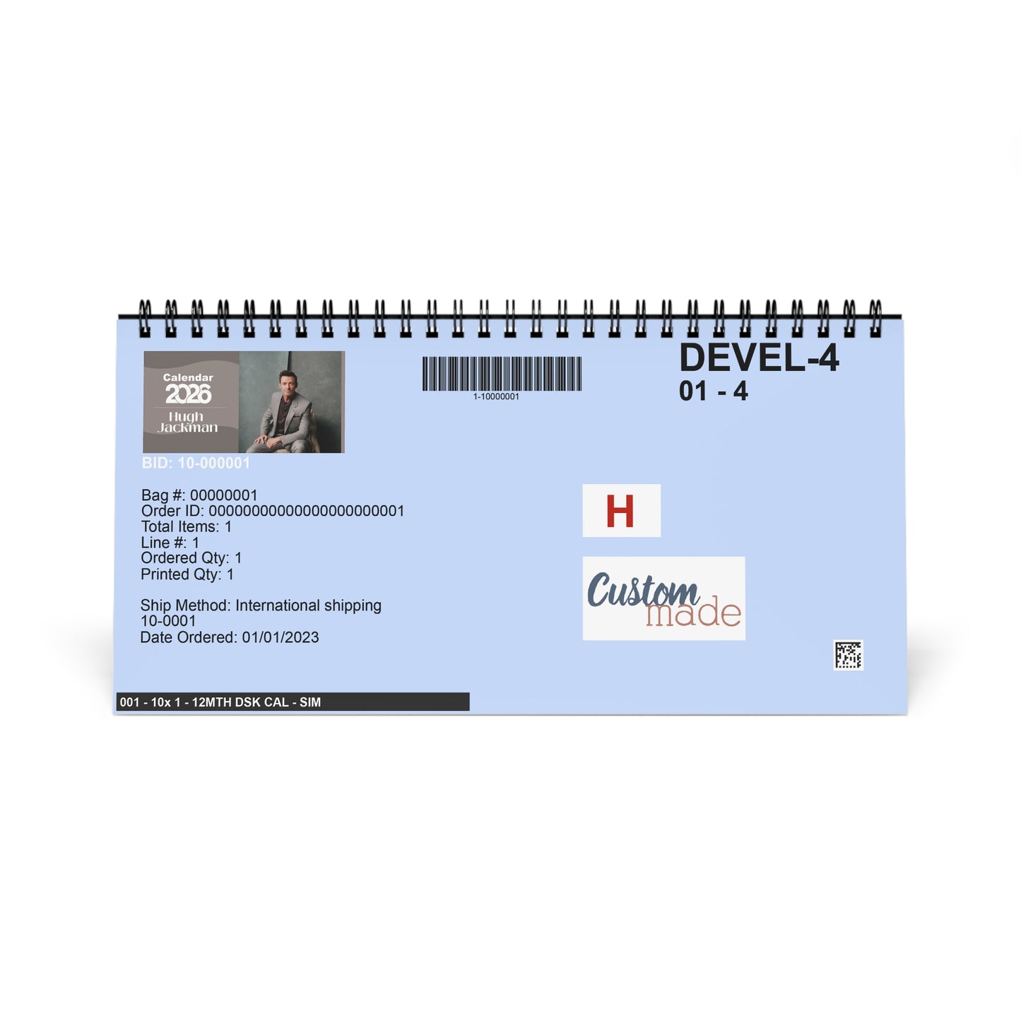 Hugh Jackman 2026 Desk Calendar | Premium Spiral Bound Celebrity Photo Calendar | Collectible Fan Gift | Stylish Desk & Office Décor
