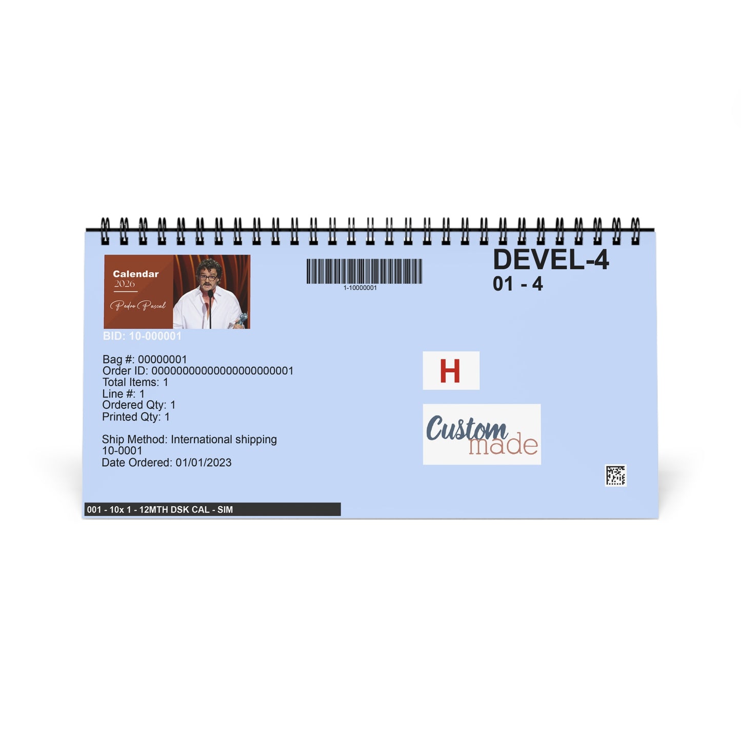 Pedro Pascal 2026 Desk Calendar | Premium Spiral Bound Celebrity Photo Calendar | High-Quality Fan Gift & Desk Décor