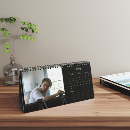 Robert Pattinson 2026 Desk Calendar | Celebrity Spiral Bound Photo Calendar | Fan Collectible Gift | Stylish Desk & Office Décor