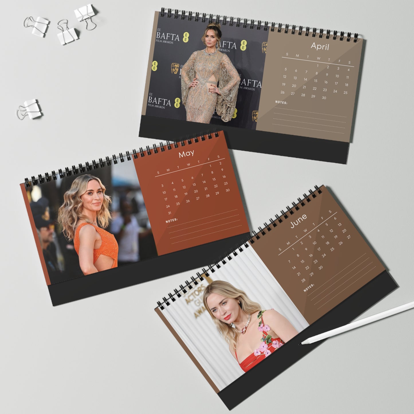 Emily Blunt 2026 Desk Calendar | Actress Monthly Planner | Emily Blunt Gift | A Quiet Place Calendar | Office Decor