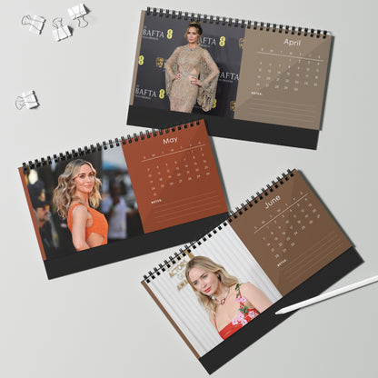 Emily Blunt 2026 Desk Calendar | Actress Monthly Planner | Emily Blunt Gift | A Quiet Place Calendar | Office Decor
