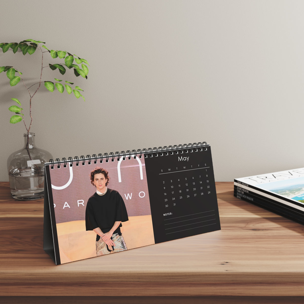 Timothée Chalamet 2027 Desk Calendar Vol 1 | Spiral Bound Photo Calendar | Fan Gift