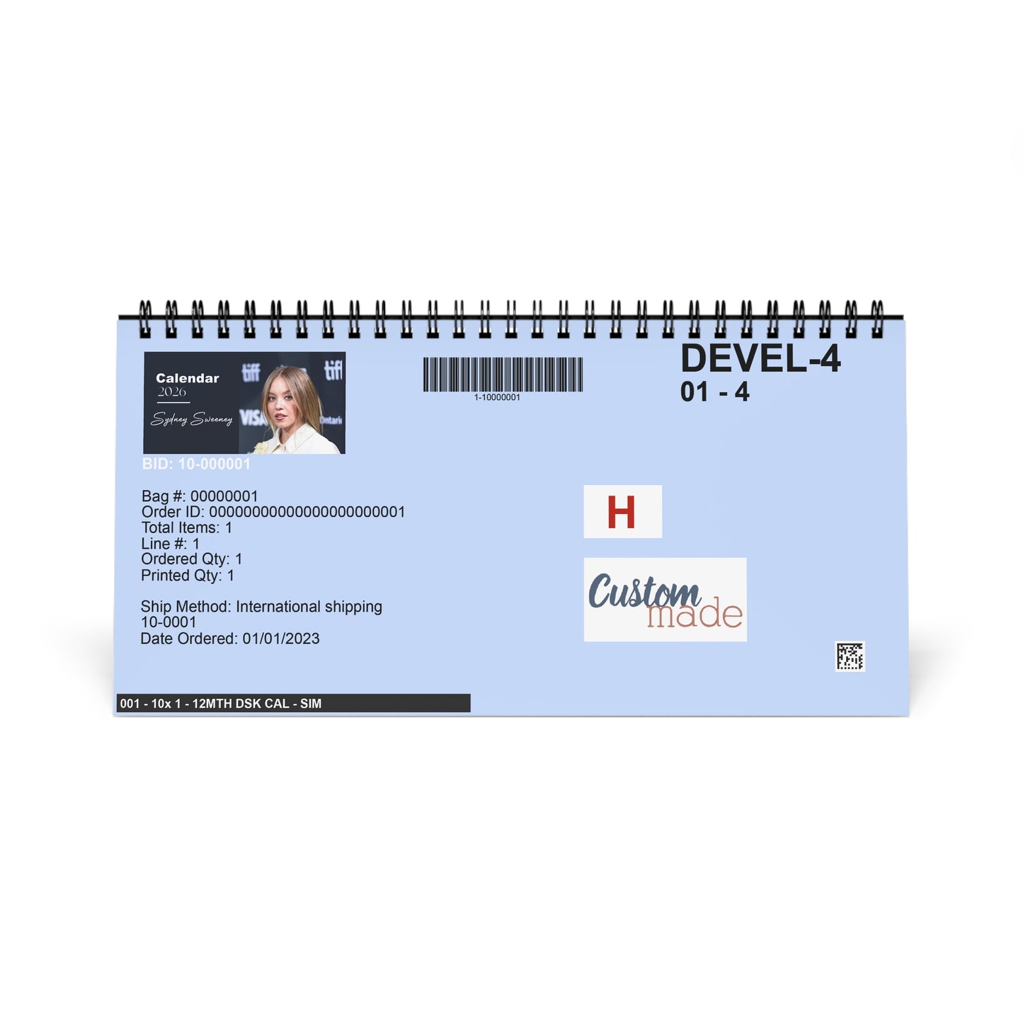 Sydney Sweeney 2026 Desk Calendar | Premium Spiral Bound Celebrity Photo Calendar | High-Quality Fan Gift & Desk Décor