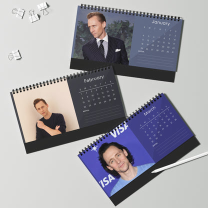 Tom Hiddleston 2026 Desk Calendar | Star Photo Calendar | Actor Gift for Fans