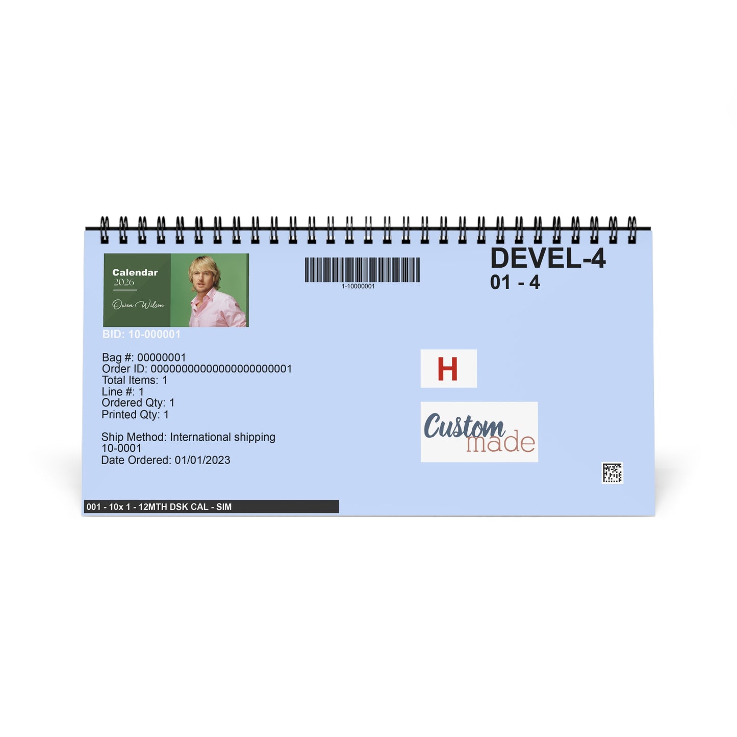 Owen Wilson 2025 Desk Calendar | Actor Monthly Planner | Owen Wilson Gift | Wedding Crashers Calendar | Office Decor