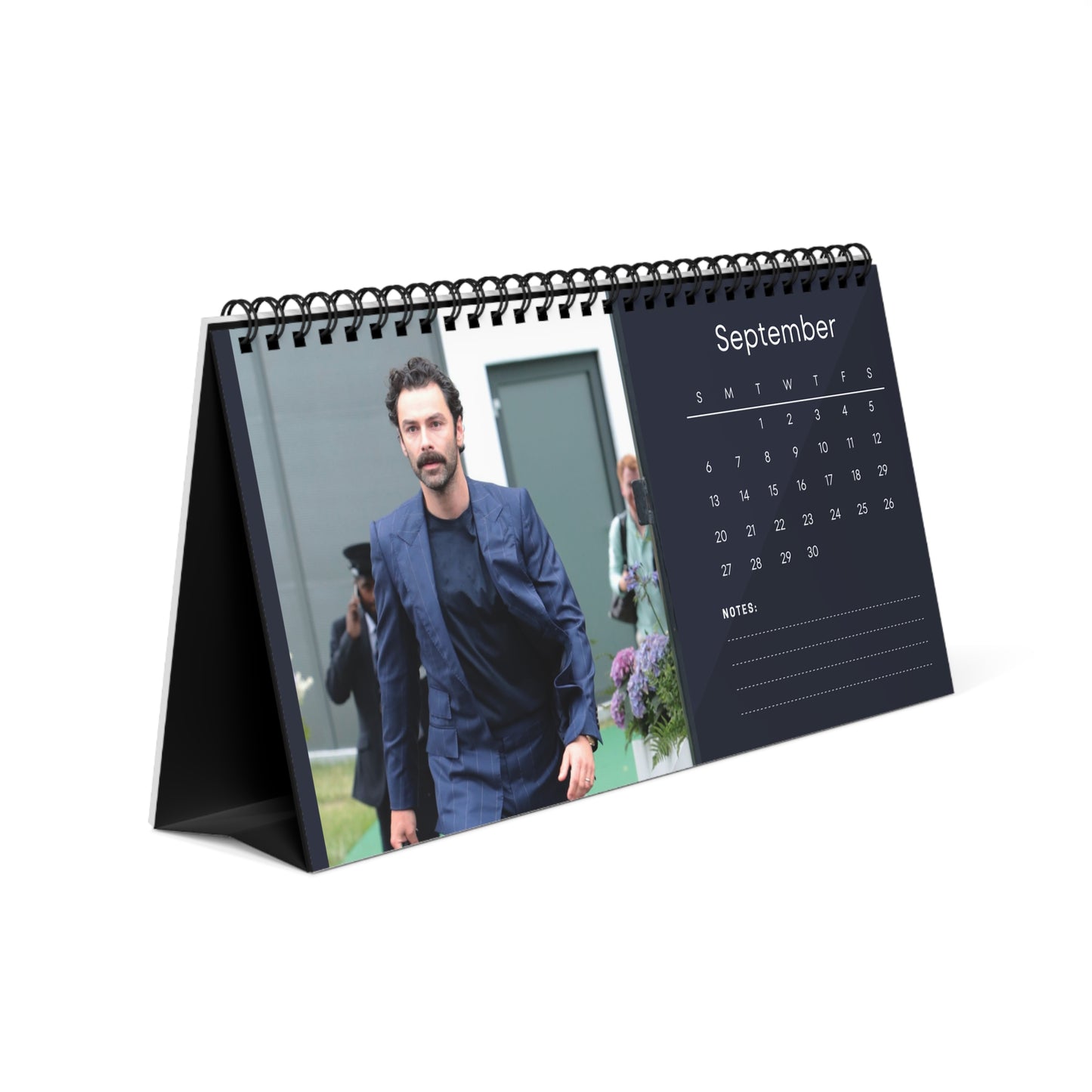 Aidan Turner 2026 Desk Calendar | Premium Spiral Bound Celebrity Photo Calendar | High Quality Collectible Gift for Fans & Desk Décor
