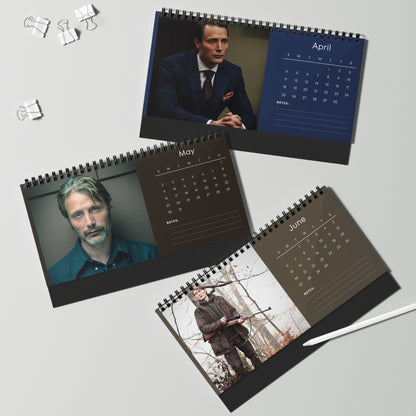 Mads Mikkelsen 2027 Desk Calendar Vol 2 | Spiral Bound Photo Calendar | Fan Gift