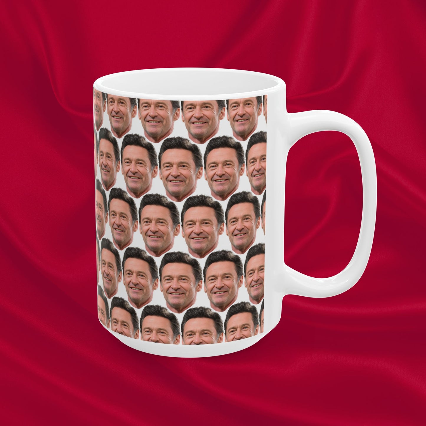 Hugh Jackman Face Pattern Ceramic Mug | Unique Gift for Hugh Jackman Fans