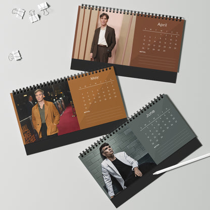 Cillian Murphy 2026 Desk Calendar | Premium Spiral Bound Celebrity Photo Calendar | Collectible Fan Gift | Stylish Desk & Office Décor