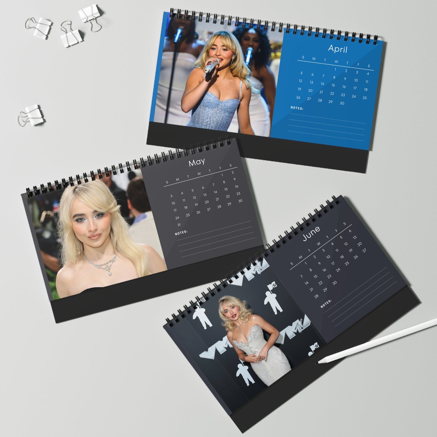 Sabrina Carpenter 2026 Desk Calendar | Celebrity Photo Calendar | Stylish Fan Gift for Desk & Office
