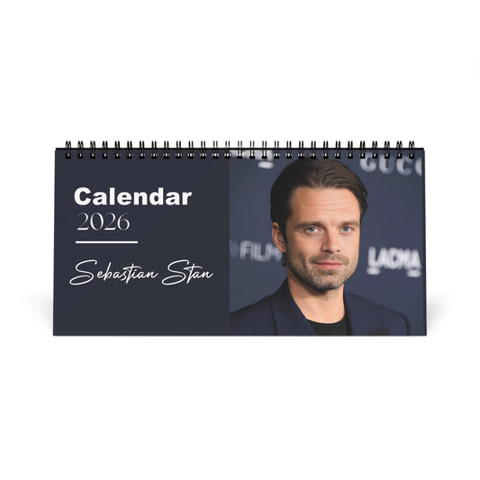 Sebastian Stan 2026 Desk Calendar | Celebrity Photo Calendar | Stylish Desk Accessory & Perfect Fan Gift