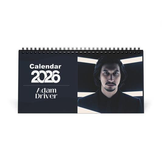 Adam Driver 2026 Desk Calendar | Premium Spiral Bound Celebrity Photo Calendar | Collectible Fan Gift | Stylish Desk & Office Décor