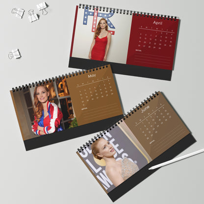 Jessica Chastain 2026 Desk Calendar | Oscar Winner Actress | Zero Dark Thirty & The Help | Celebrity Gift | Office Decor