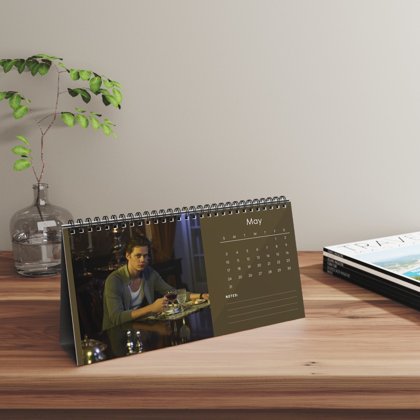 Bill Skarsgård 2026 Desk Calendar | Premium Spiral Bound Celebrity Photo Calendar | Collectible Fan Gift | Stylish Desk & Office Décor