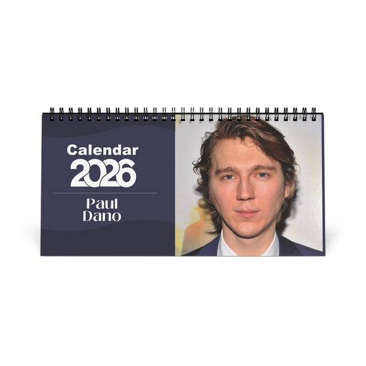 Paul Dano 2026 Desk Calendar | Premium Spiral Bound Celebrity Photo Calendar | Collectible Fan Gift | Stylish Desk & Office Décor