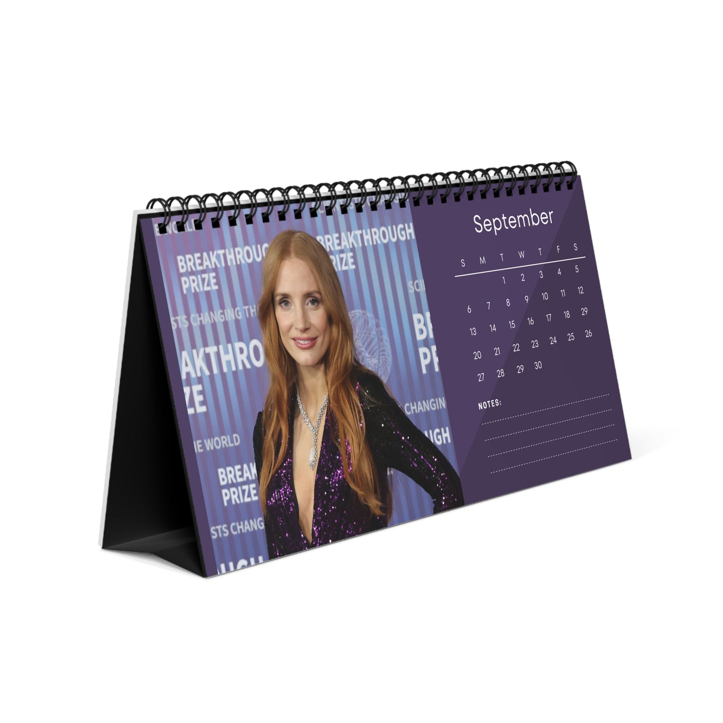 Jessica Chastain 2026 Desk Calendar | Oscar Winner Actress | Zero Dark Thirty & The Help | Celebrity Gift | Office Decor