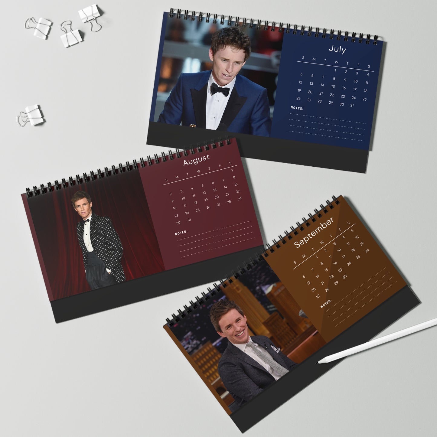 Eddie Redmayne 2026 Desk Calendar | Actor Monthly Planner | Eddie Redmayne Gift | Fantastic Beasts Calendar | Office Decor