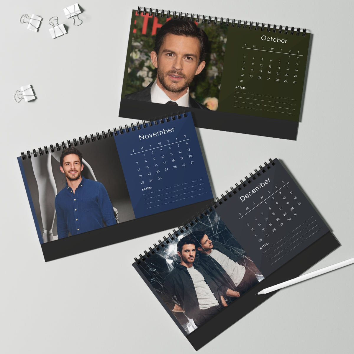 Jonathan Bailey 2027 Desk Calendar Vol 3 | Spiral Bound Photo Calendar | Fan Gift
